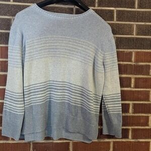 Ella Moss light blues, purplish and‎ grey striped sweater